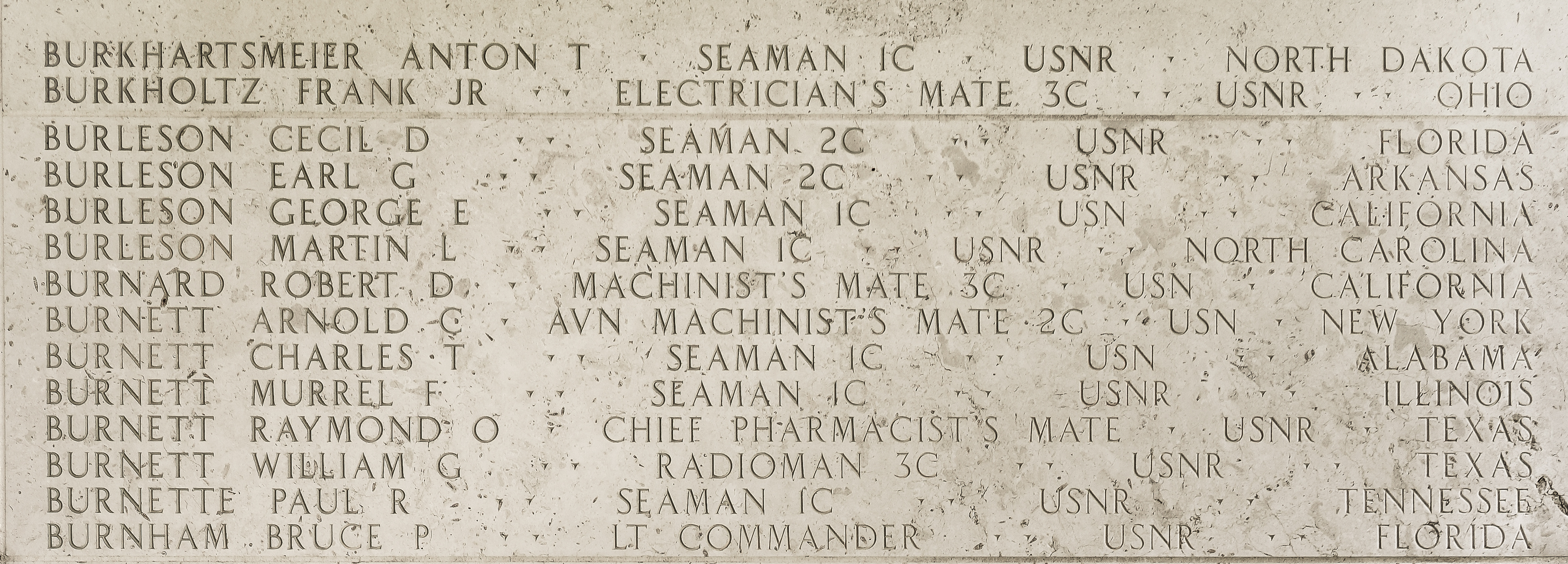 Earl G. Burleson, Seaman Second Class